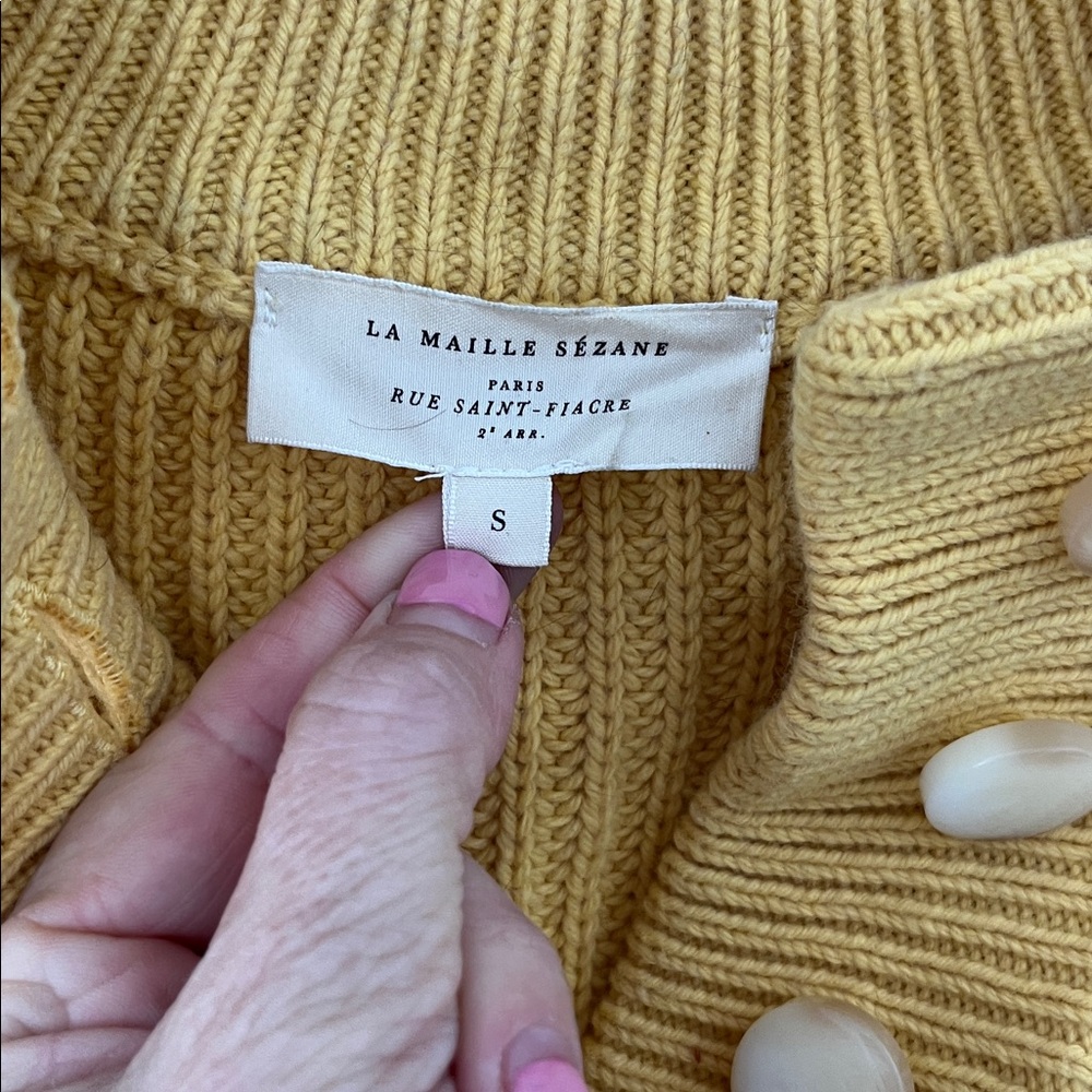 Sezane Lucas Jumper in Yellow Size S - Picture 3 of 5